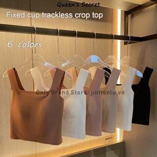 [Chất Lượng Cao] Áo tank top Hai Dây Bản Rộng Ôm Dáng Cổ Vuông Có Đệm Ngực Không Đường May Cố Định Cốc Khô Nhanh Làm Đẹp Lưng Áo crop top