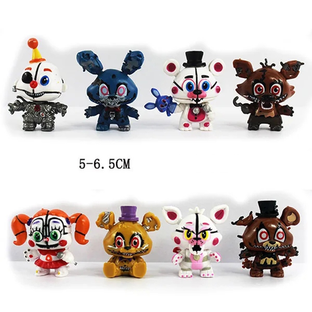 Set 8 Mô Hình Đồ Chơi Nhân Vật Trong Phim Hoạt Hình "freddy bonnie foxy"