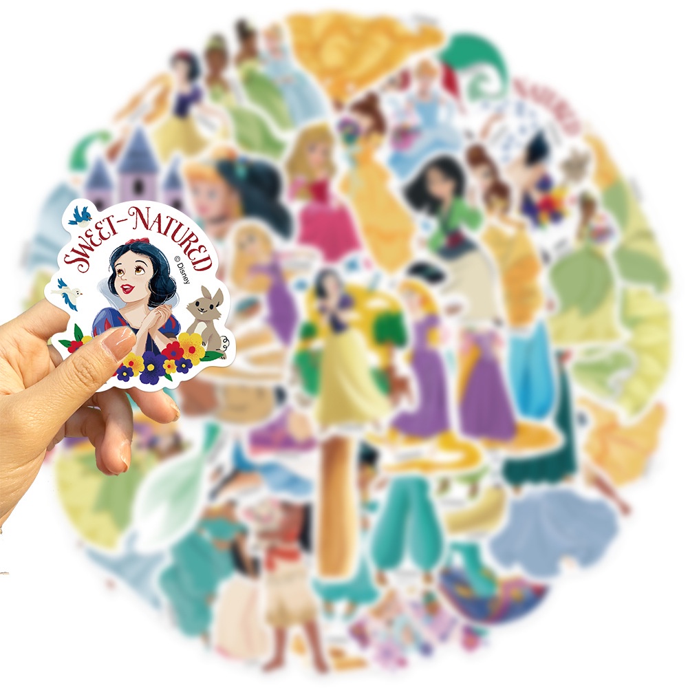 Bộ 50 Miếng Dán Trang Trí Độc Đáo Chất Lượng Cao ❉ Kết Hợp Hình Dán Công Chúa disney Loạt 02 ❉ Sticker Dán Tường Chống Thấm Nước Họa Tiết doodle Hợp Thời Trang