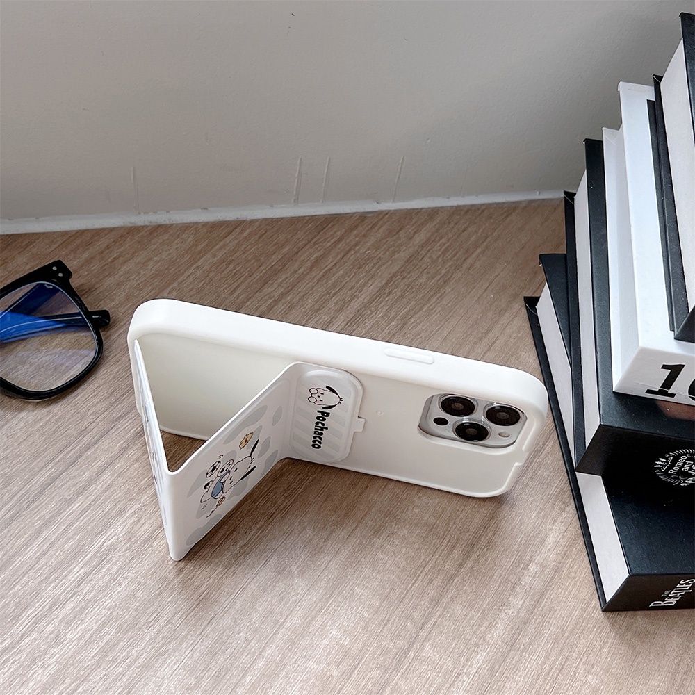 Ốp Điện Thoại Da Gập Được Hình pochacco Dễ Thương Bảo Vệ Ống Kính Máy Ảnh Cho iphone 15 14 pro max 13 12promax
