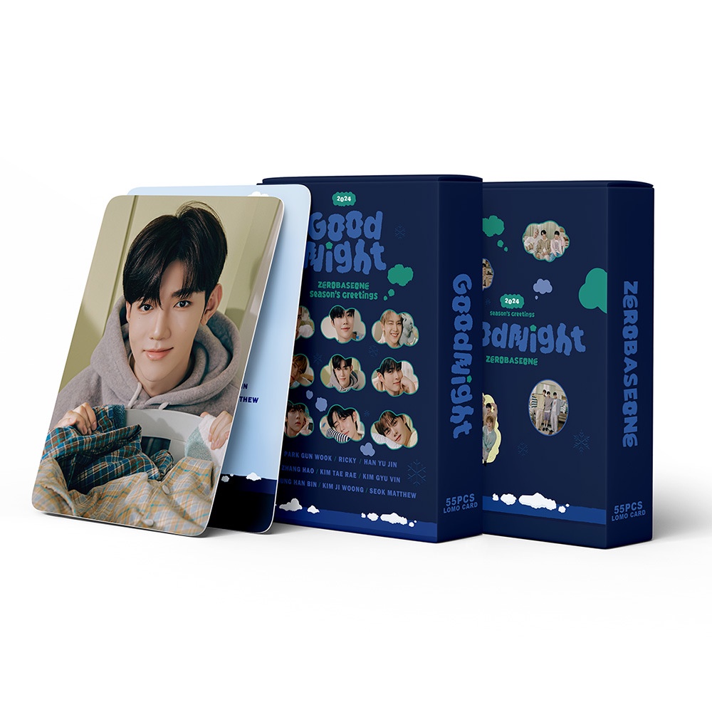 55pcs/box ZB1 Lomo Cards Album GOOD NIGHT 2024 season's greetings MELTING POINT Photocards ZEROBASEONE Zhanghao MATTHEW Han-bin SEOK Ricky Postcards On Sale JY