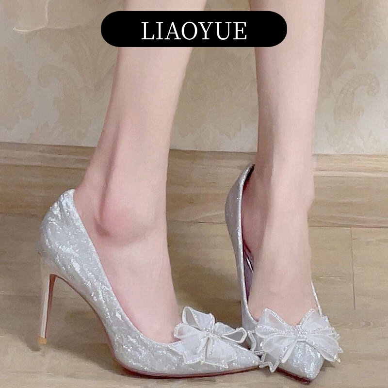 LIAOYUE giày cao gót nữ 2023 HOTSALE bít mũi đính tinh thể 2023NEW BK20Z23051101