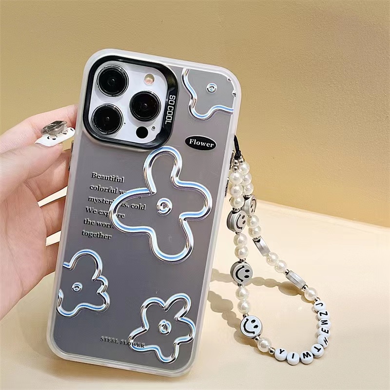 Ốp Điện Thoại Mềm Họa Tiết Hoa Màu Bạc 15promx 15pro 15 Cho iphone13pro 12promax 14pro 14 14promax 13promax 7 / 8plus xr xsmax