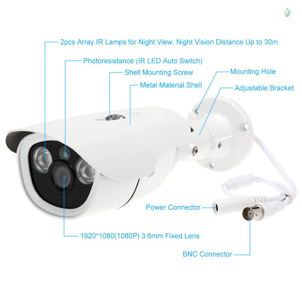 Camera 1080p 2.0mp ahd cctv 3.6mm 1 / 3 '' cmos 2 Đèn Led ir Chống Mưa Trong Nhà / Ngoài Trời