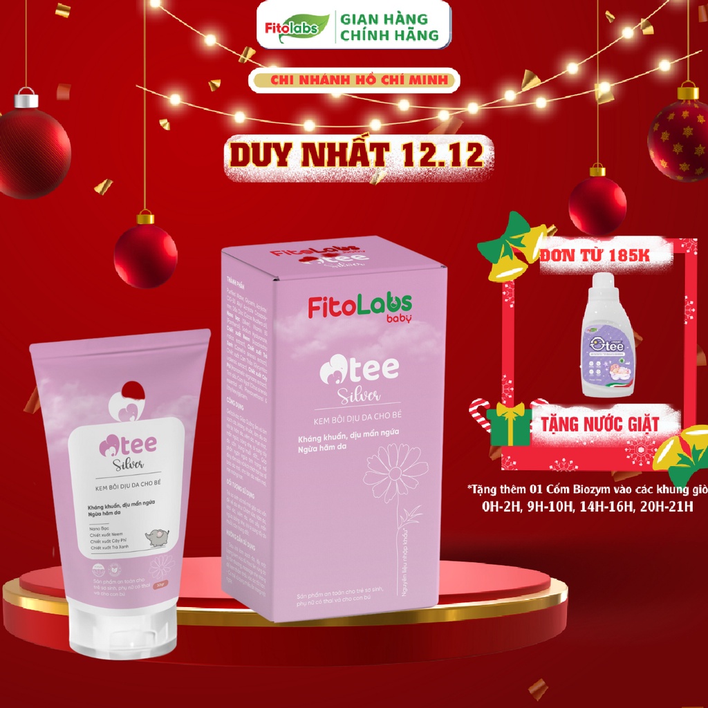 Kem Bôi Da Fitolabs Otee Silver Chứa Nano Bạc Giúp Làm Sạch Da, Giảm Ngứa, Hạn Chế Chàm, Rôm Sảy Cho Bé Tuýp 30g FITO6
