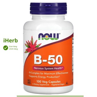 Vitamin b-50 bổ sung vitamin b now foods - iherb việt nam