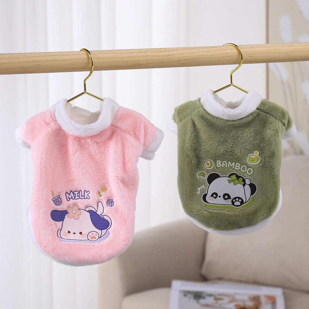 Áo Khoác Bông Giữ Ấm In Hình Động Vật Dễ Thương Cho Thú Cưng