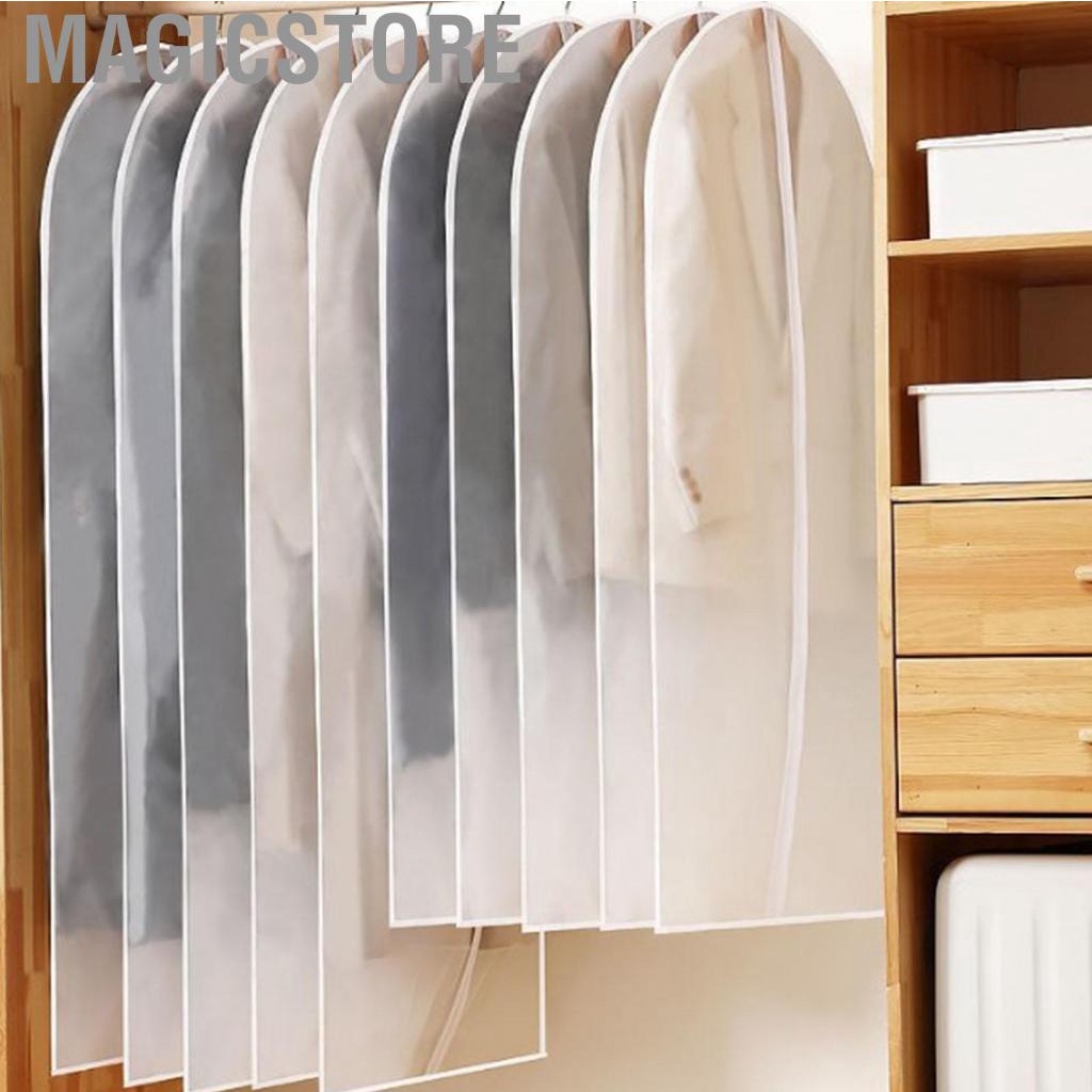 Magicstore Closet Storage Coat Cover  Garment Bags Soft Translucent Breathable Thick 10pcs for Long Dress Down Jacket Home Shirt