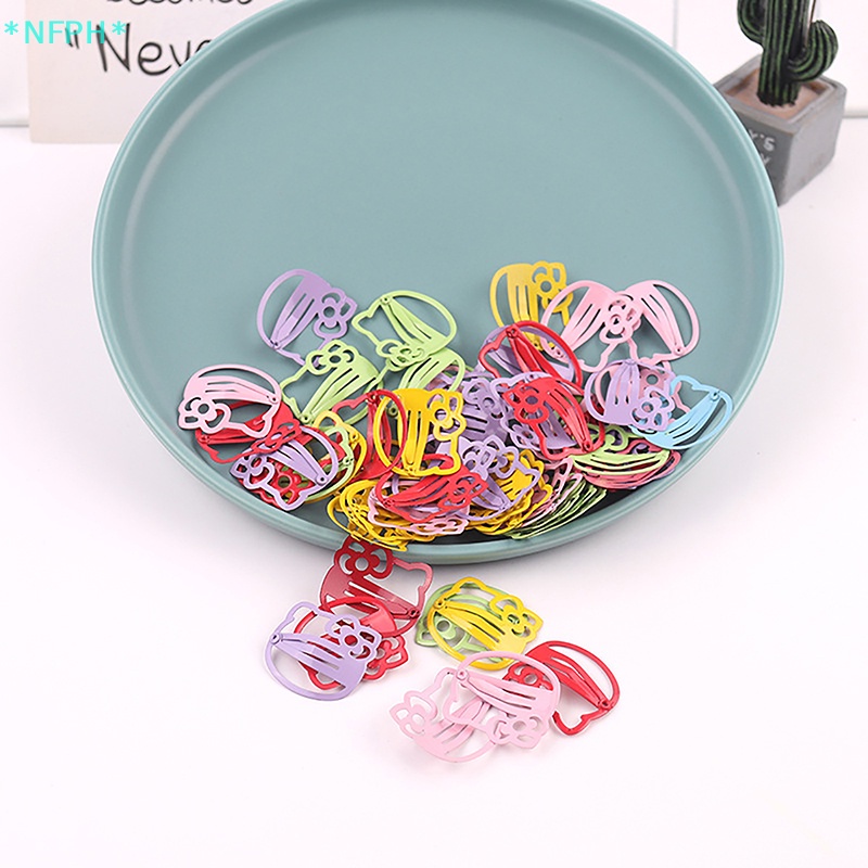 Nfph > Set 10 Kẹp Tóc Màu macaron Hình Học Bướm Phong Cách Hàn Quốc Dễ Thương Cho Bé Gái Mới