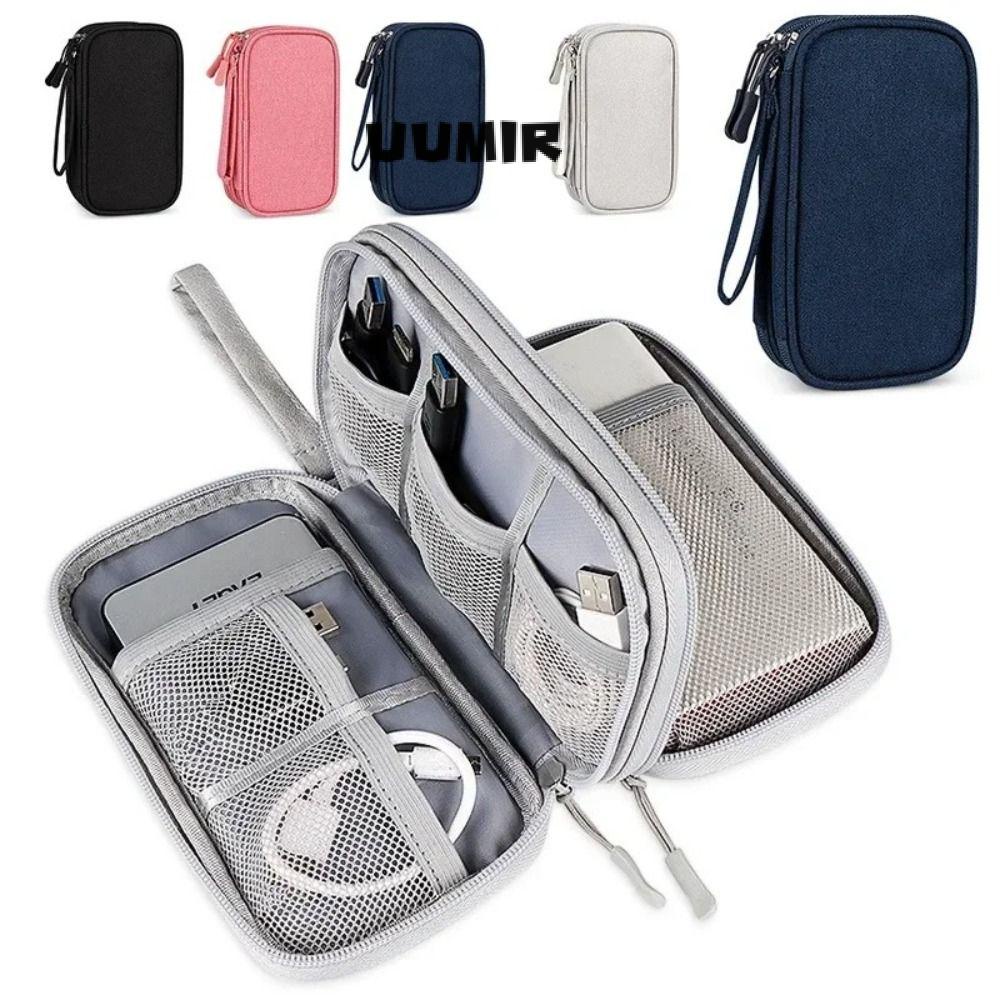 UUMIR Túi Đựng Phụ Kiện Điện Tử / Dây Cáp Sạc usb Nhiều Tầng Màu Trơn Chống Thấm Nước Mang Đi Du Lịch Tiện Lợi