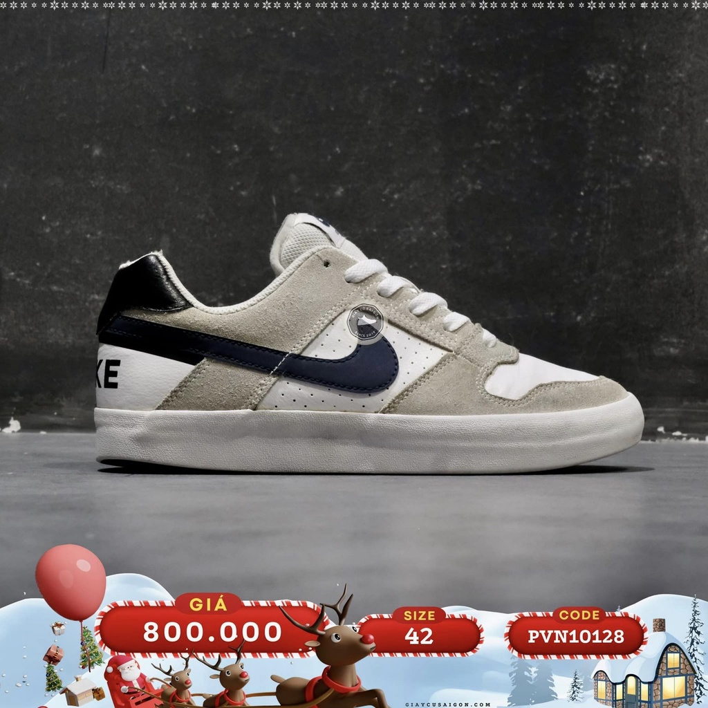 2hand giày NIKE DELTA FORCE VULC SB TRIPLE WHITE 942237-112 SIZE 42 PVN10128