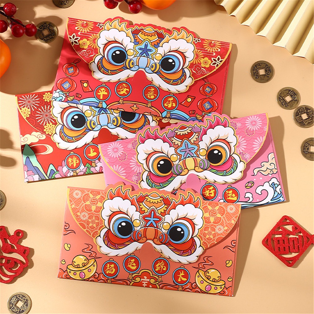 Bao Lì Xì Năm Mới Màu Đỏ May Mắn Phong Cách Trung Hoa