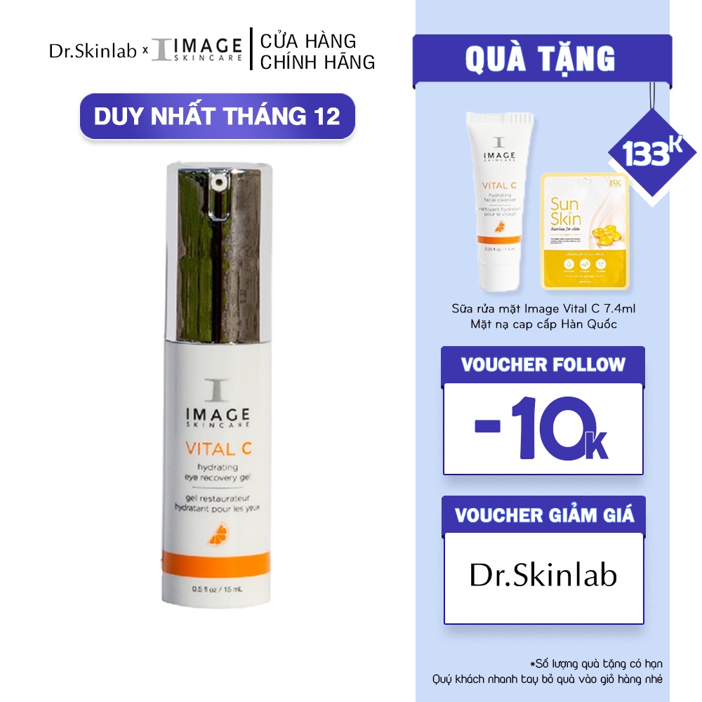 Kem mắt giảm quầng thâm, bọng mắt, nếp nhăn Image Skincare Vital C Hydrating Eye Recovery Gel 15ml (new)