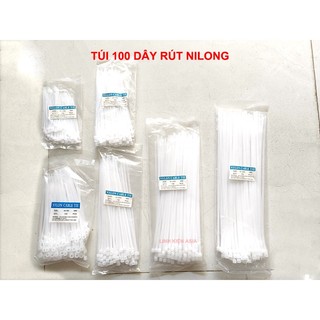 Bịch 100 sợi dây rút nylon tự khóa siêu bền bỉ chịu lạnh
