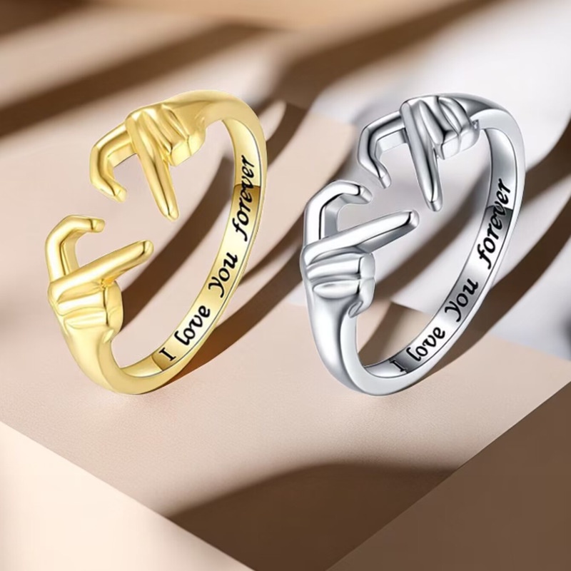 Nhẫn Hình Trái Tim Đơn Giản Dễ Phối Đồ Thời Trang Cho Cặp Đôi