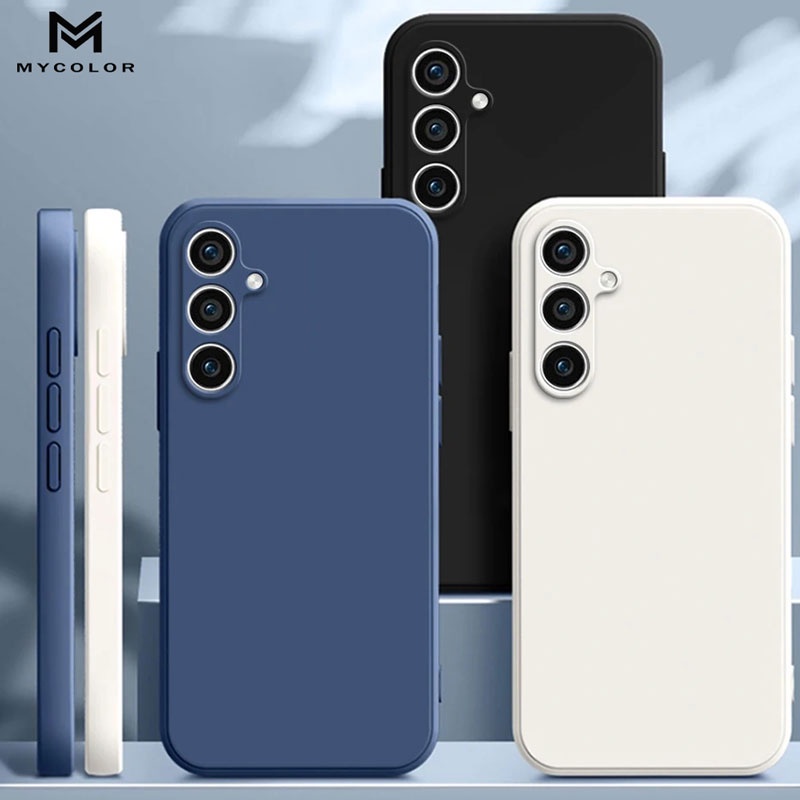 Ốp điện thoại silicon mềm cạnh vuông nguyên bản cho Samsung ss Galaxy A55 A54 A35 A34 A25 A15 5G 4G 2024