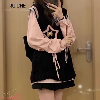 RUICHE áo gile nữ Korean Độc đáo Thoải mái Phong cách WCS24104QZ 2Z240108