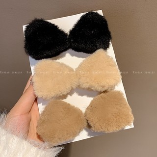 Kẹp tóc tai mèo phối lông dễ thương cho bé gái