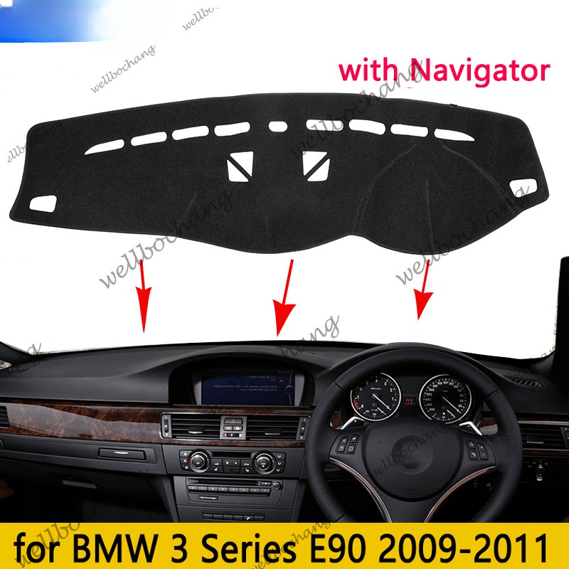 Dành Cho Xe BMW 3 Series E90 2009 2010 2011 Thảm Chống Trơn Trượt Chống Tia UV Bảng Điều Khiển Bao M