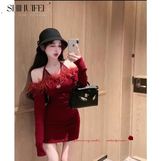 SHIHUIFEI Chic váy nữ Đầm Body Cho thời váy phổ biến Comfortable Xu hướng Đơn giản WLQ24105JU 2Z240109