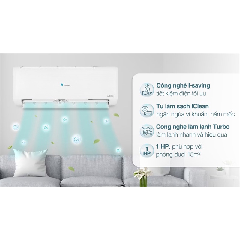 Máy lạnh Casper Inverter 1 HP TC-09IS35 2023 - THÁI LAN Sản xuất Điện Máy Tồn Kho