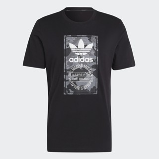 adidas Phong cách sống Áo Thun Graphic Tongue Label Rằn Ri Nam Đen II8156
