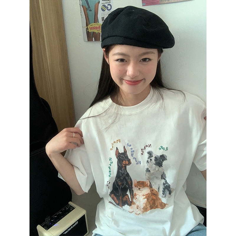 NRVP Áo Thun cotton Tay Ngắn oversize Phong Cách Hàn Quốc 2023 Cho Nữ