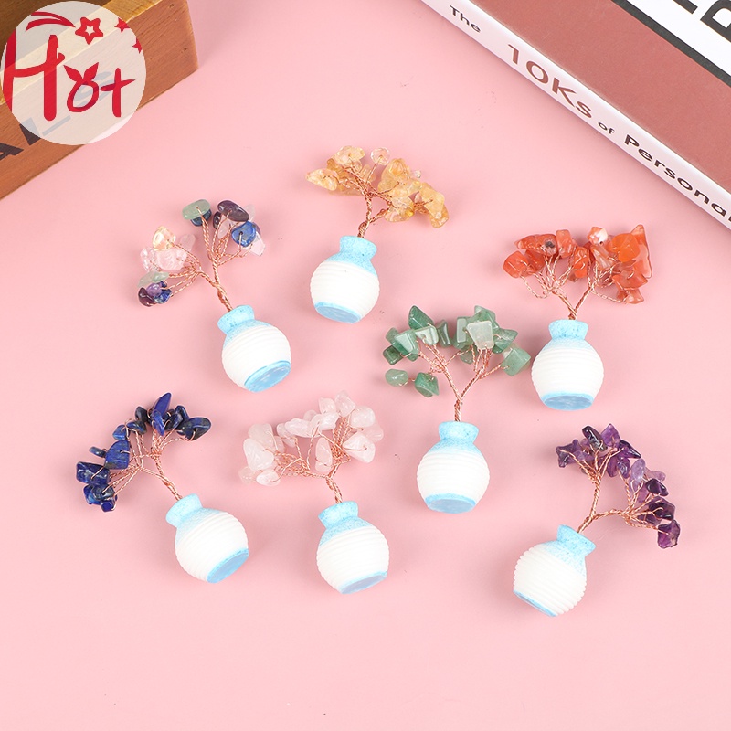 Jr 1 Cây Đá Thạch Anh Tím mini Trang Trí Nhà Cửa vn