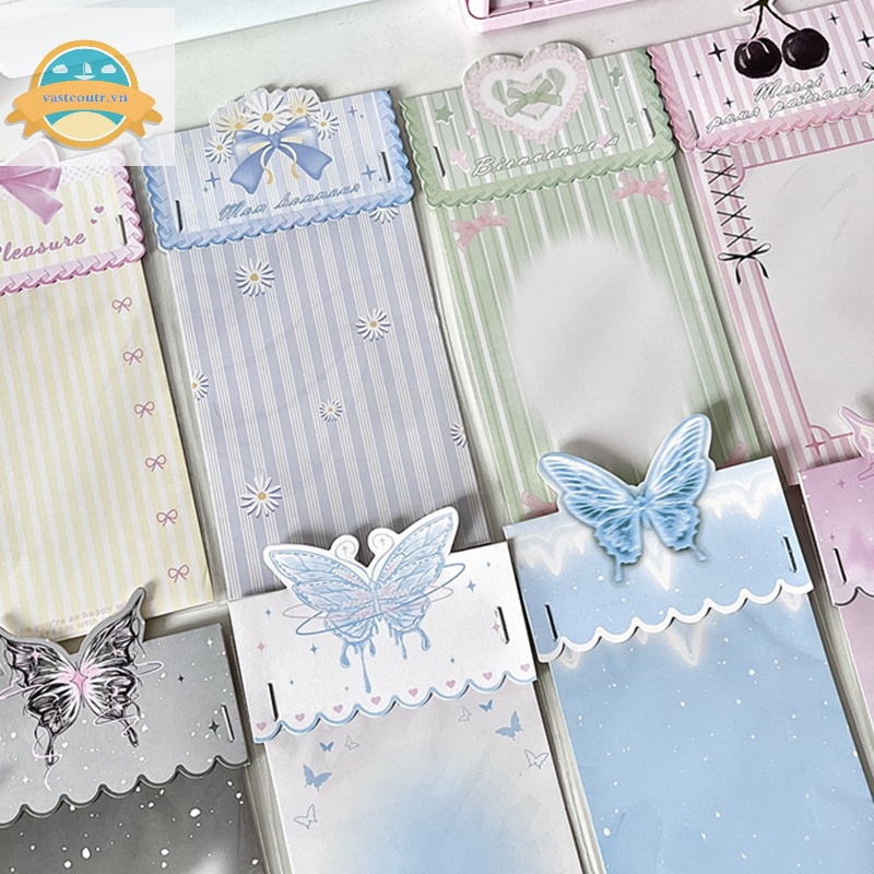 Coutr Set 5 Thẻ Giấy In Hình Đầu Bướm 3d Nghệ Thuật Trang Trí Sau Lưng