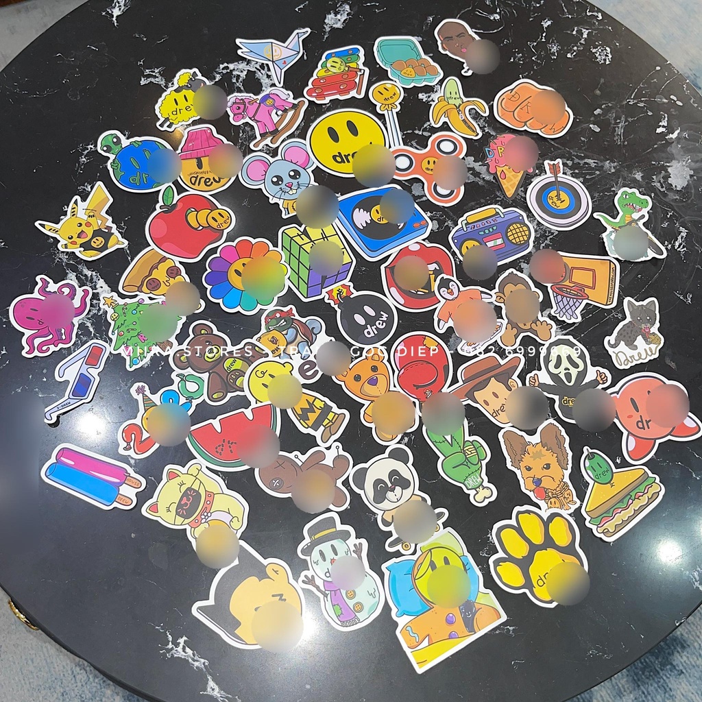 SET STICKER D HOUSE 51 cái trang trí laptop, xe hơi
