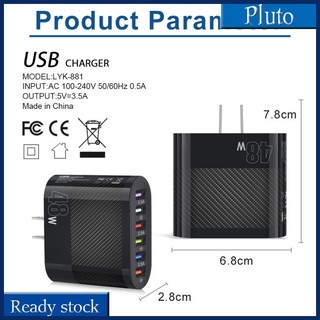 Mới Củ Sạc Nhanh 48w 6 Cổng usb Cho iphone android tablet pc Điện Thoại
