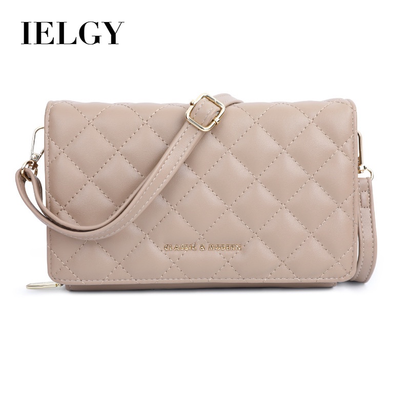 Ielgy Túi Đựng Điện Thoại Đeo Chéo Vai Họa Tiết Thêu Hình Thoi Thời Trang Cho Nữ