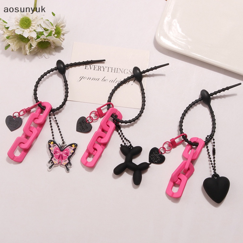 Aosunyuk Móc Chìa Khóa Xe Hơi / Ba Lô / Treo Ba Lô Bằng Nhựa resin Hình Chú Chó / Bướm