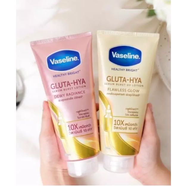 Sữa Dưỡng Thể Vaseline Healthy Bright Gluta HYA Serum 10X Dưỡng Da Sáng Mịn Sau 7 Ngày 300 ML