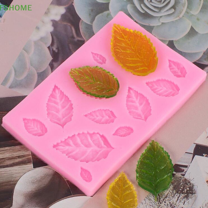 Khuôn silicone Tạo Hình Lá Hoa Hồng Trang Trí Bánh Fshn