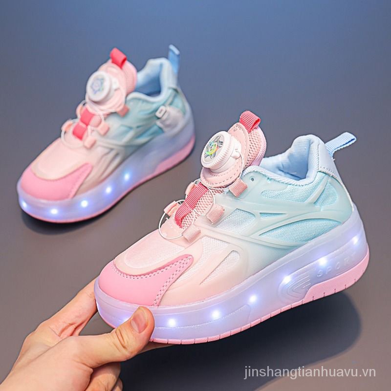 Runaway Giày Trượt Patin Có Khóa Xoay Và Đèn Nhấp Nháy Phong Cách Mới Mùa Hè 2023 Cho Bé Gái