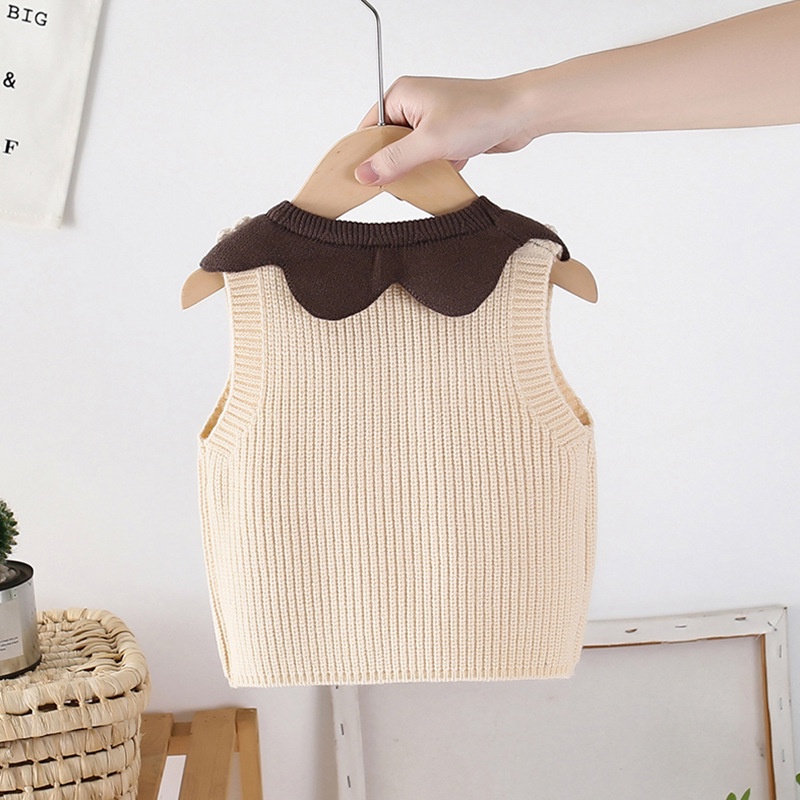 Áo Khoác Len Không Tay In Họa Tiết Dâu Tây Dễ Thương Thời Trang Xuân Thu Cho Bé Gái size 73-110