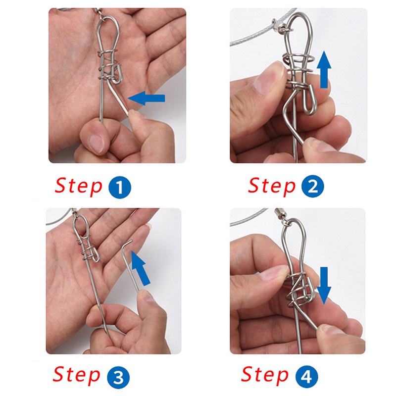 Dây Xích Khóa Mồi Câu Cá 5 Nấc 5m Bằng Thép Không Gỉ