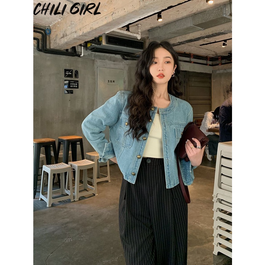 Áo khoác jean HUAYUZHI WJK2390XV5 37Z230913 chic Fashion Sôi động comfortable