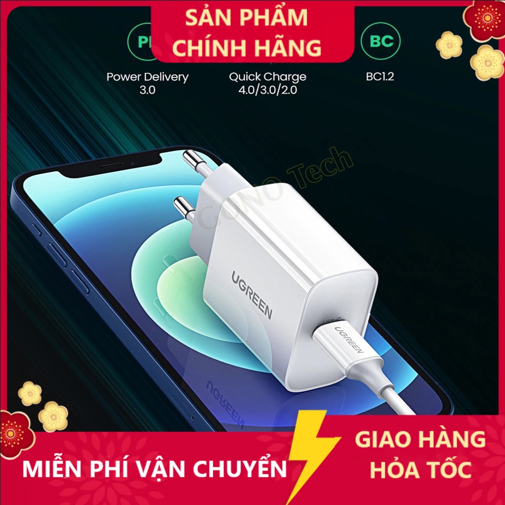Cốc sạc nhanh PD 20W UGREEN CD137 Type-C | Củ cáp sạc UGREEN60449 60450 cho  / Samsung / Xiaomi / Oppo / Vivo TTSHOP720