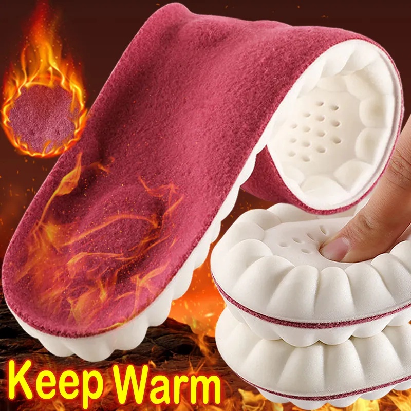 Đế Lót Giày Thể Thao / Đệm Dày Mềm Mại Ấm Áp Thoải Mái Thoáng Khí Chống Sốc Mùa Đông Cho Nam Và Nữ
