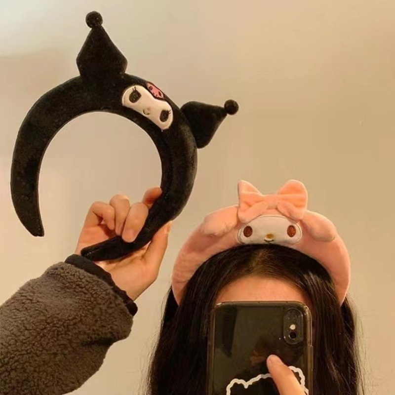 My melody Băng Đô Cài Tóc Bông kuromi kawaii Dễ Thương Cho Nữ