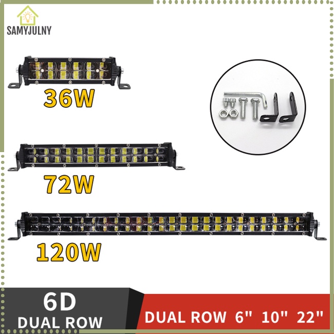 Thanh Đèn Pha led 6d Hai Hàng Thấu Kính Gắn Phía Trước Xe Hơi