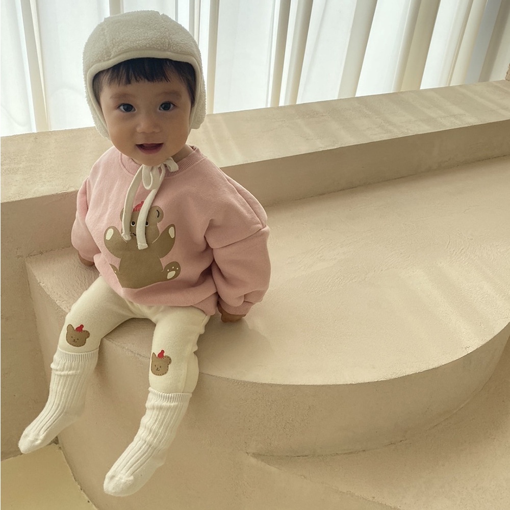 Áo Sweater Tay Dài in Hình Gấu Dễ Thương Cho Bé Từ Quần Áo Trẻ Em 0-2 Tuổi