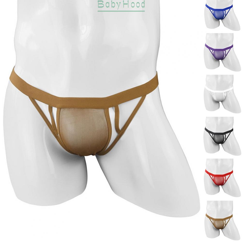 Sexy Mens Lingerie Mesh See Through Jockstrap Underwear G-string Thong Briefs#BBHOOD