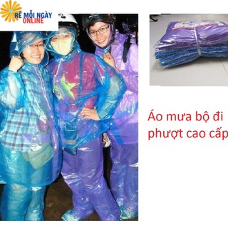 Combo 10 Bộ (Quần + Áo ) Nhựa đi mưa, đi phượt sử dụng được nhiều lần