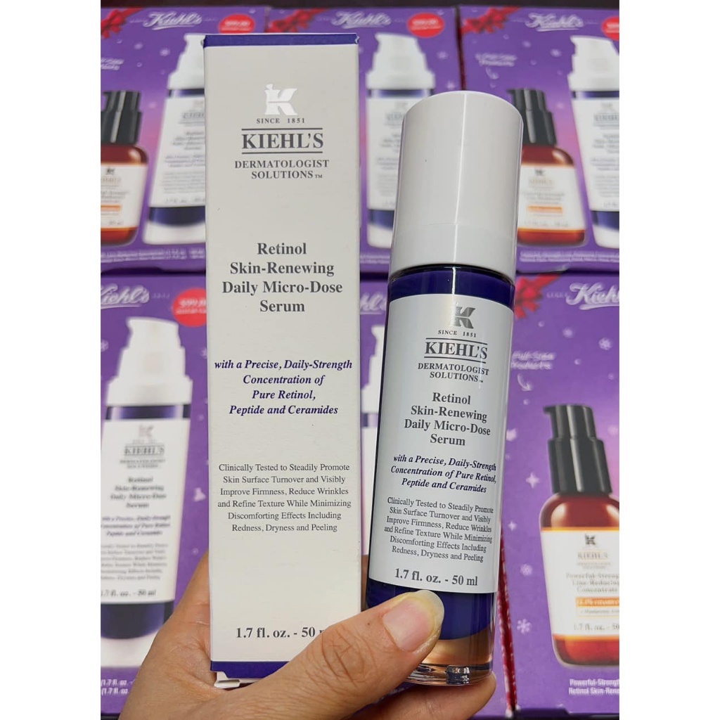 Retinol Kiehl's Micro Dose Serum giúp tái tạo  trẻ hoá da chống lão hoá hạn chế được tình trạng bong tróc