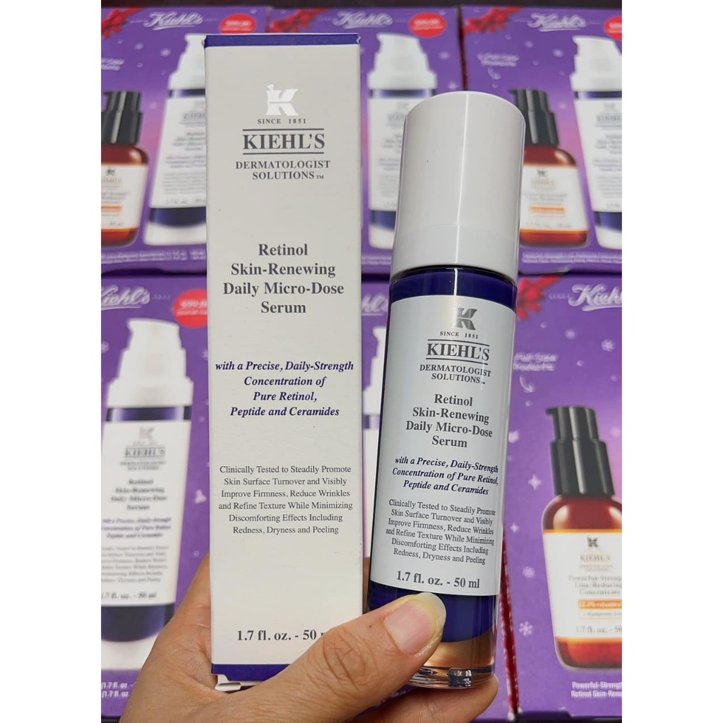 [Fullbox 50ML] Retinol Kiehl's Micro Dose Serum giúp tái tạo  trẻ hoá da chống lão hoá hạn chế được tình trạng bong tróc