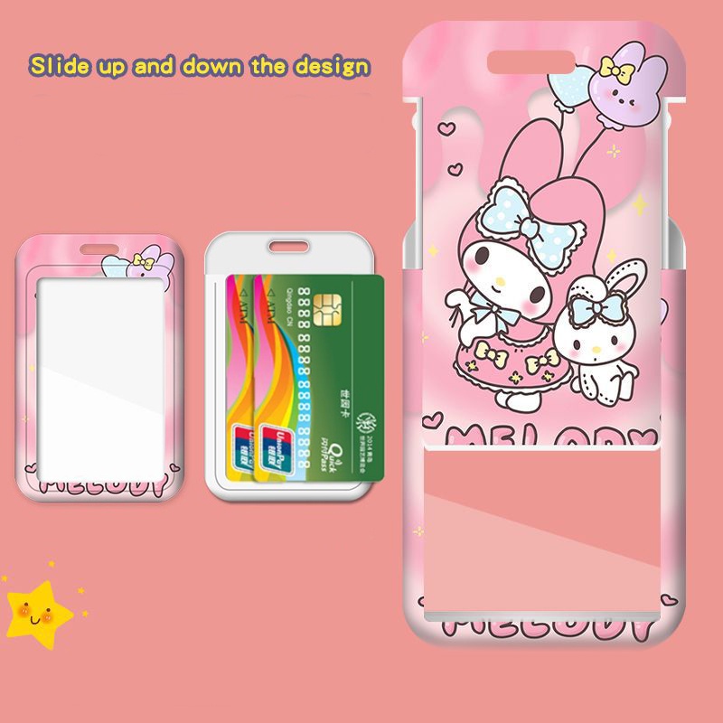 SANRIO Dễ Thương Ví Đựng Thẻ Hình kuromi Có Dây Đeo Thu Gọn Được Giá Đỡ