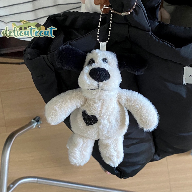 Móc Khóa Hình Cún Nhồi Bông Màu Đen Dễ Thương